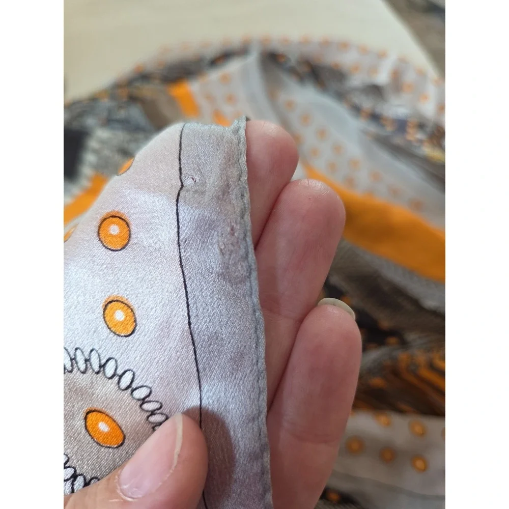 Hermès Selle de Dignitaire Silk Scarf Shawl Wlodek Kaminski Orange Made France